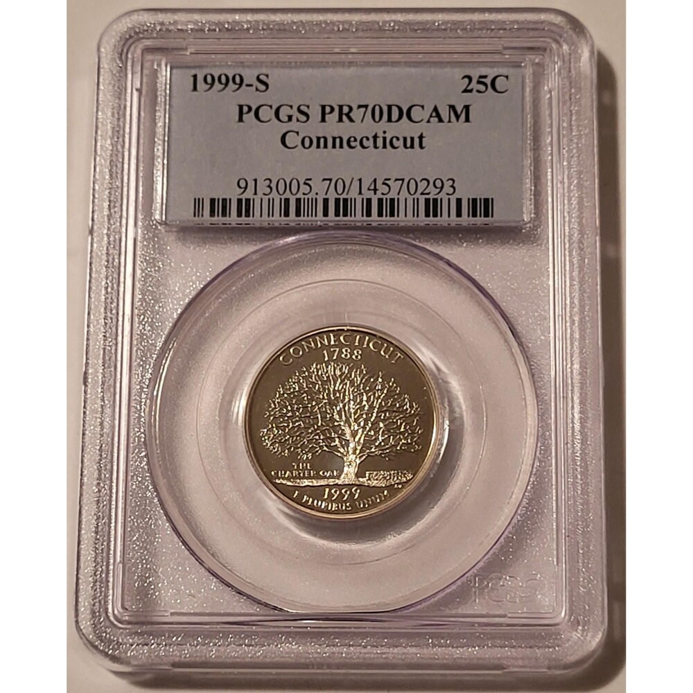 1999 S Clad Connecticut State Quarter Proof PF70 DCAM PCGS Blue Label